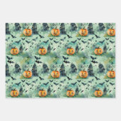 Halloween Wrapping Paper Flat Sheet Set 3 Geschenkpapier Set (Vorderseite)