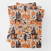 Halloween Wrapping Paper Flat Sheet Set 3 Geschenkpapier Set (Beispiel)