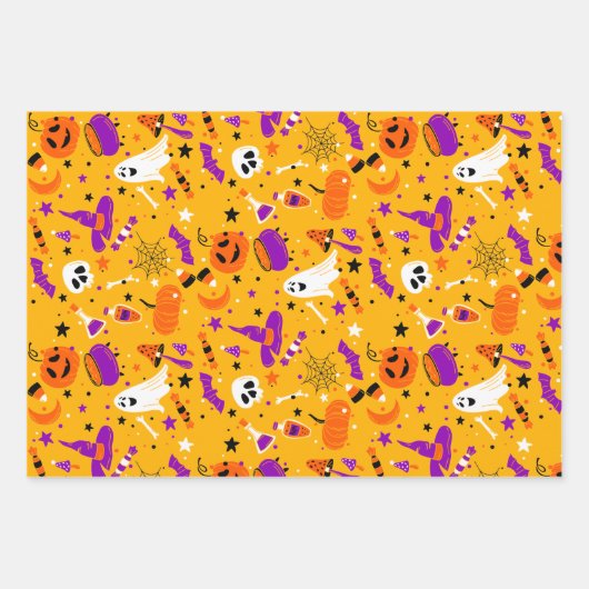 Halloween Wrapping Paper Flat Sheet Set 3 Geschenkpapier Set (Vorderseite 2)