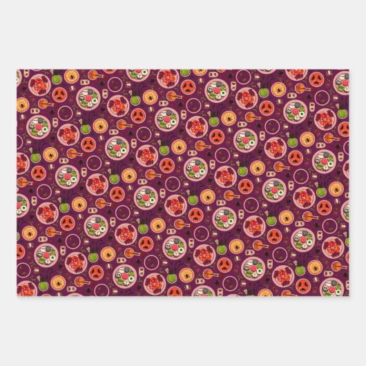 Halloween Wrapping Paper Flat Sheet Set 3 Geschenkpapier Set (Vorderseite 3)