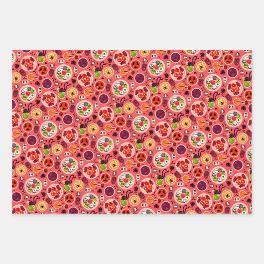 Halloween Wrapping Paper Flat Sheet Set 3 Geschenkpapier Set (Vorderseite 2)