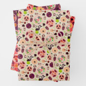 Halloween Wrapping Paper Flat Sheet Set 3 Geschenkpapier Set (Beispiel)