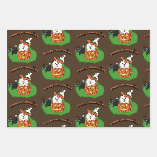 Halloween Wrapping Paper Flat Sheet Set 3 Geschenkpapier Set (Vorderseite 3)