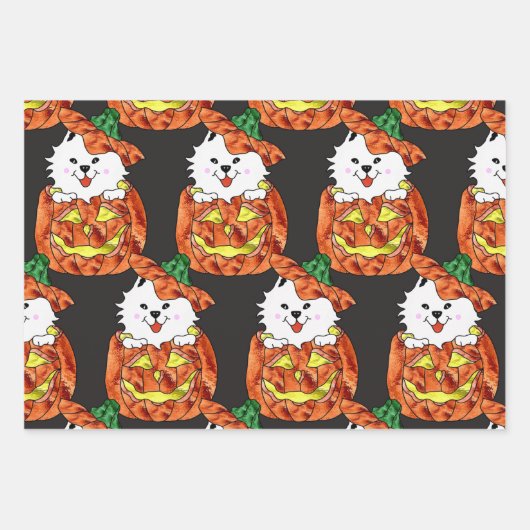 Halloween Wrapping Paper Flat Sheet Set 3 Geschenkpapier Set (Vorderseite 2)