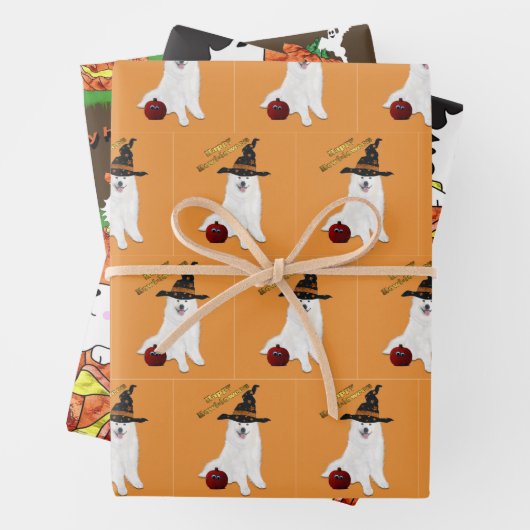Halloween Wrapping Paper Flat Sheet Set 3 Geschenkpapier Set (Beispiel)