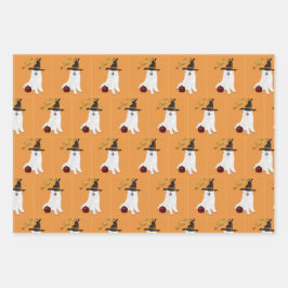 Halloween Wrapping Paper Flat Sheet Set 3 Geschenkpapier Set