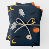 Halloween Wrapping Paper Flat Sheet Set 3 Geschenkpapier Set (Beispiel)