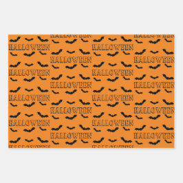 Halloween Wrapping Paper Flat Sheet Set 3 Geschenkpapier Set