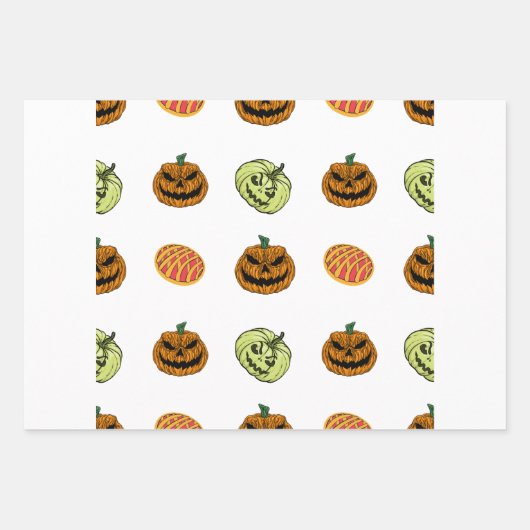 Halloween Wrapping Paper Flat Sheet Set 3 Geschenkpapier Set (Vorderseite 2)