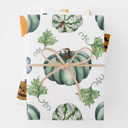 Halloween Wrapping Paper Flat Sheet Set 3 Geschenkpapier Set (Beispiel)