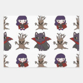 Halloween Wrapping Paper Flat Sheet Set 3 Geschenkpapier Set (Vorderseite)