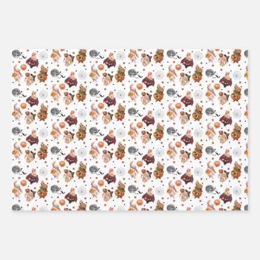 Halloween Wrapping Paper Flat Sheet Set 3 Geschenkpapier Set (Vorderseite 2)