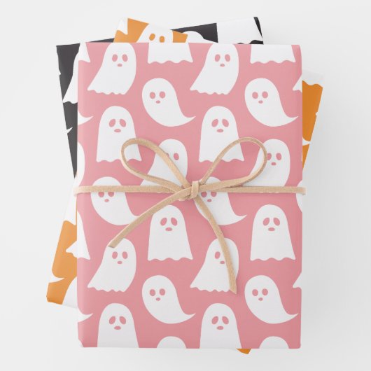Halloween Wrapping Paper Flat Sheet Set 3 Geschenkpapier Set (Beispiel)