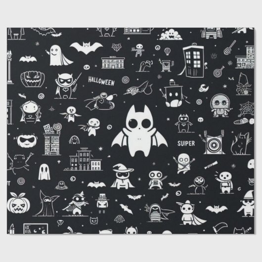 Halloween Wrapping Paper Geschenkpapier (Flach)