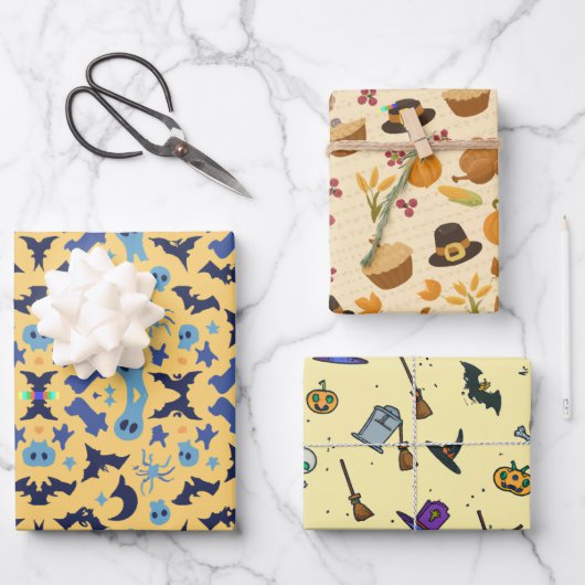 Halloween Wrapping Paper Geschenkpapier Set (Vorderseite)