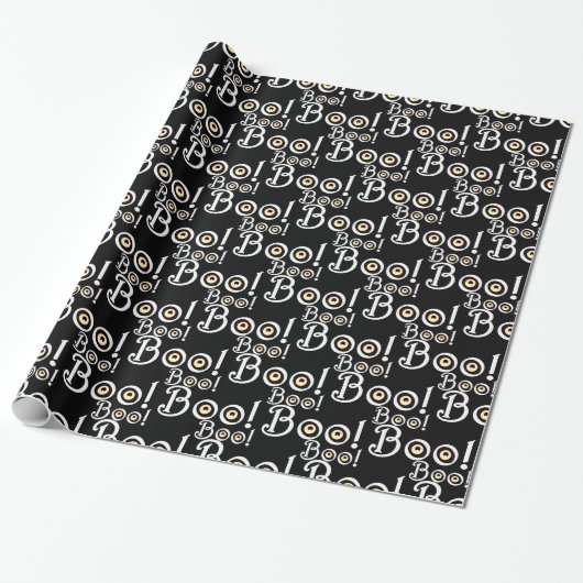 Halloween Wrapping Paper Niedlich BOO Geschenkpapi Geschenkpapier (Ungerollt)