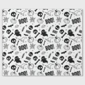 Halloween Wrapping Paper Niedlich Kids Schwarz-wei Geschenkpapier (Flach)