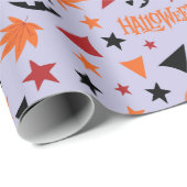 Halloween Wrapping Paper: Pumpkin, Blätter, Sterne Geschenkpapier (Rolleneckpunkt)