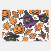 Halloween Wrapping Paper Pumpkin Hexenkultur Desig Geschenkpapier Set (Vorderseite)
