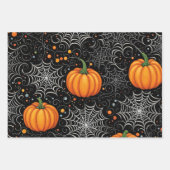 Halloween Wrapping Paper Pumpkin Hexenkultur Desig Geschenkpapier Set (Vorderseite 3)