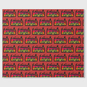 Halloween Wrapping Paper (roter Hintergrund) Geschenkpapier (Flach)