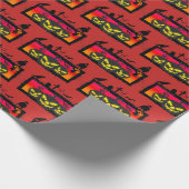 Halloween Wrapping Paper (roter Hintergrund) Geschenkpapier (Ecke)