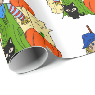 Halloween Wrapping Paper, Scarecrow Geschenkpapier