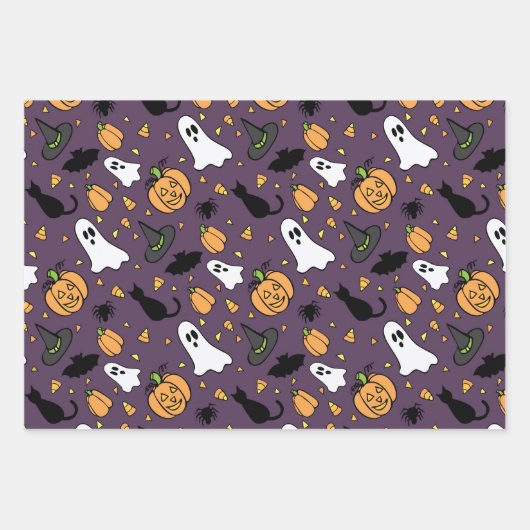 Halloween Wrapping Paper Set Geschenkpapier Set (Vorderseite 3)