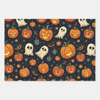 Halloween Wrapping Paper Sheets Geschenkpapier Set