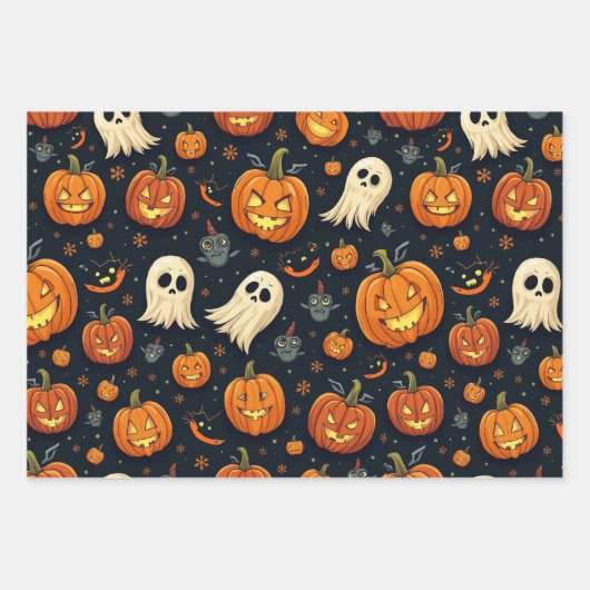Halloween Wrapping Paper Sheets Geschenkpapier Set (Vorderseite 2)