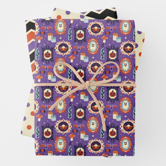 Halloween Wrapping Paper Sheets Geschenkpapier Set (Beispiel)