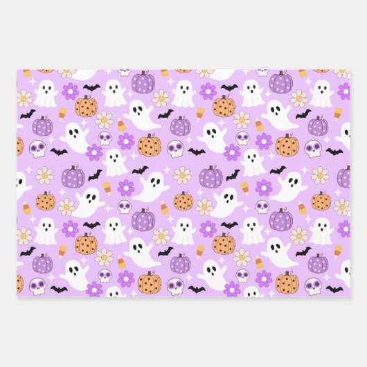 Halloween Wrapping Paper Sheets Set 3 Geschenkpapier Set (Vorderseite)