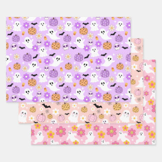 Halloween Wrapping Paper Sheets Set 3 Geschenkpapier Set