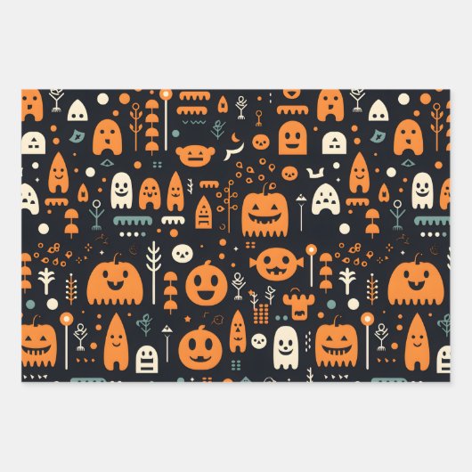 Halloween Wrapping Paper Sheets Set 3 Geschenkpapier Set (Vorderseite 3)