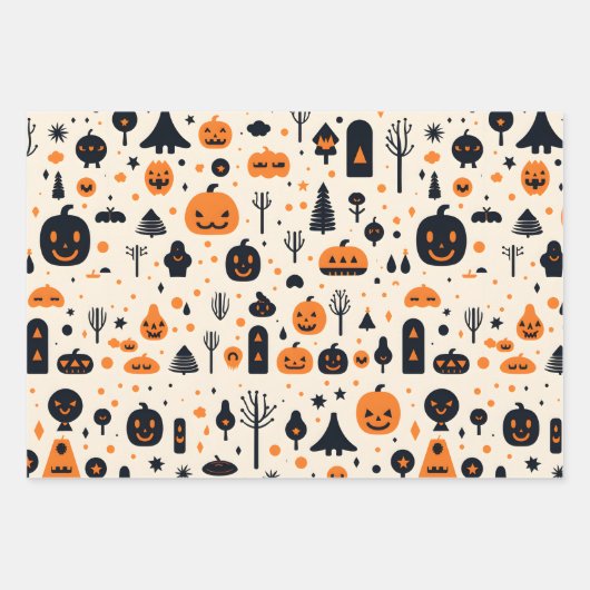 Halloween Wrapping Paper Sheets Set 3 Geschenkpapier Set (Vorderseite 2)