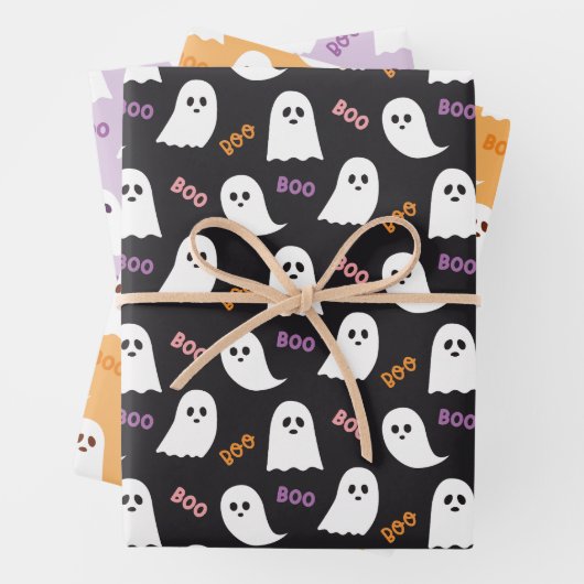 Halloween Wrapping Paper Sheets Set 3 Geschenkpapier Set (Beispiel)