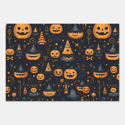 Halloween Wrapping Paper Sheets Set 3 Geschenkpapier Set (Vorderseite 3)