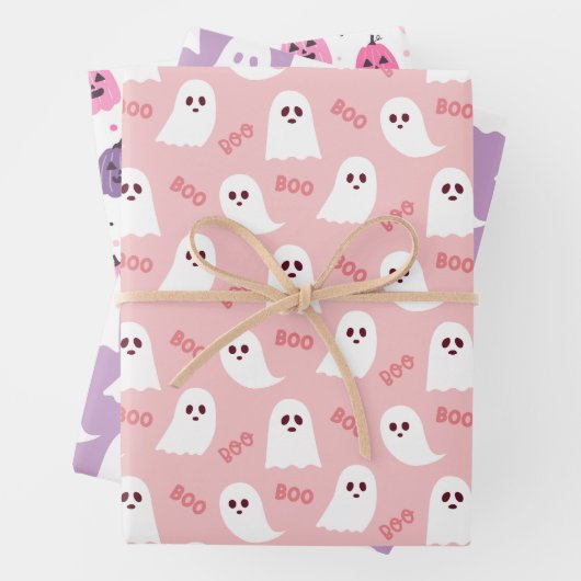 Halloween Wrapping Paper Sheets Set 3 Geschenkpapier Set (Beispiel)