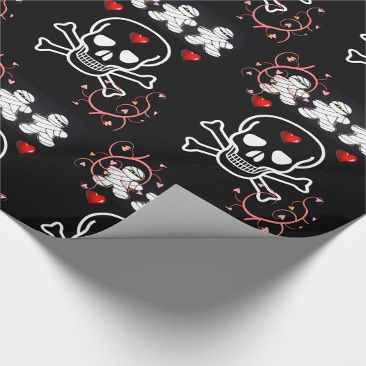 Halloween Wrapping Paper, Skull Geschenkpapier (Ecke)