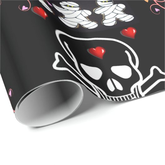 Halloween Wrapping Paper, Skull Geschenkpapier (Rolleneckpunkt)