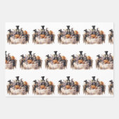 Halloween Wrapping Paper Skulls spinnen ghouls Geschenkpapier Set (Vorderseite 3)