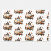Halloween Wrapping Paper Skulls spinnen ghouls Geschenkpapier Set (Vorderseite 2)