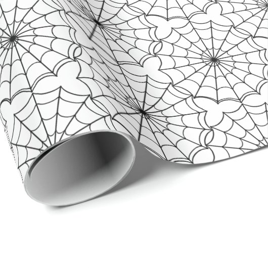 Halloween Wrapping Paper-Spider-Webs Geschenkpapier (Rolleneckpunkt)