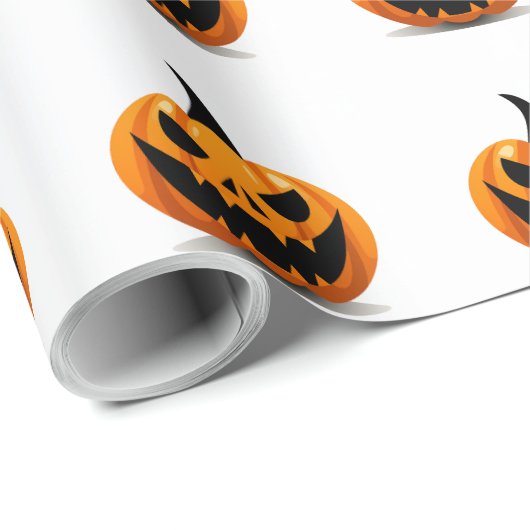 Halloween Wrapping Paper Spooky Jack-O’ Lantern Geschenkpapier (Rolleneckpunkt)