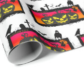 Halloween Wrapping Paper (weißer Hintergrund) Geschenkpapier (Rolleneckpunkt)