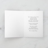 Halloween Wtich im Bett mit Katze und Eule Karte (Innenseite)