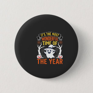 Halloween Wundervolle Zeit Geist und Kürbis Vintag Button