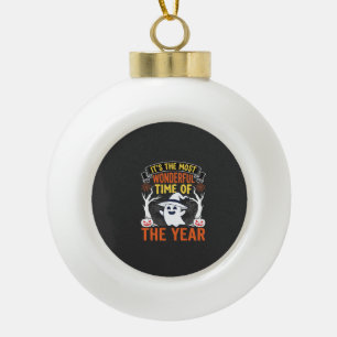 Halloween Wundervolle Zeit Geist und Kürbis Vintag Keramik Kugel-Ornament