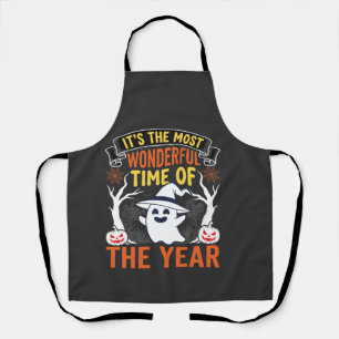 Halloween Wundervolle Zeit Geist und Kürbis Vintag Schürze