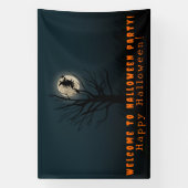 Halloween-Wünsche Hexenmond Baum Banner (Vertikal)
